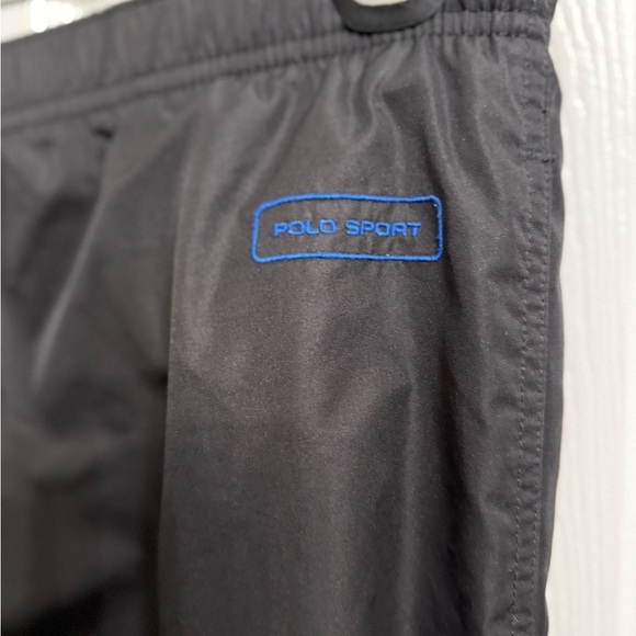 VTG 90s Polo Sport Track Pants Pockets Windbreaker Joggers Men L Zip Ankles - Picture 2 of 7